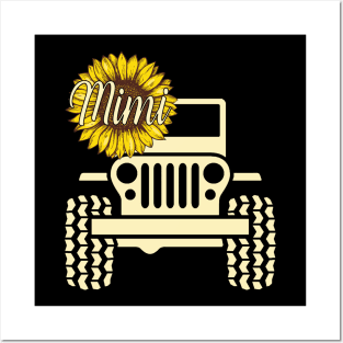 Jeep Sunflower Jeep Mimi Jeep Women Posters and Art